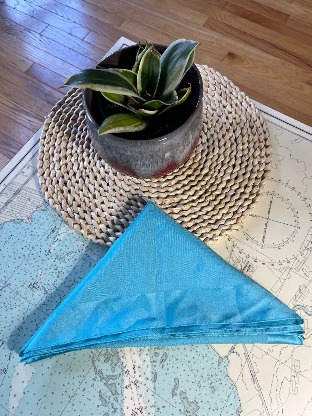 Bright Blue Square Satin Scarf
